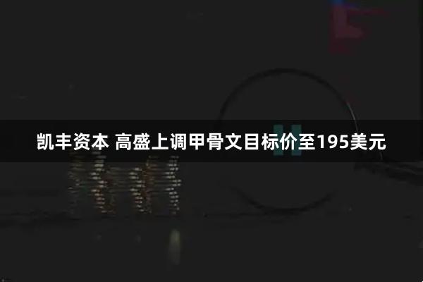 凯丰资本 高盛上调甲骨文目标价至195美元
