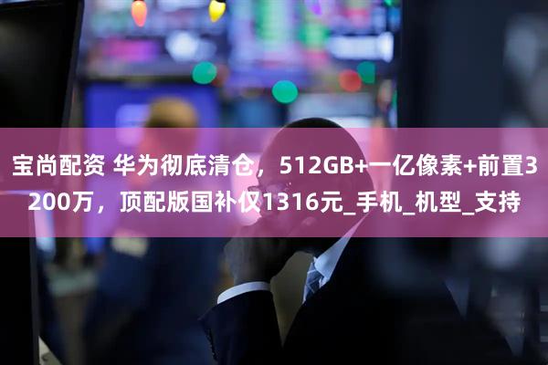 宝尚配资 华为彻底清仓，512GB+一亿像素+前置3200万，顶配版国补仅1316元_手机_机型_支持